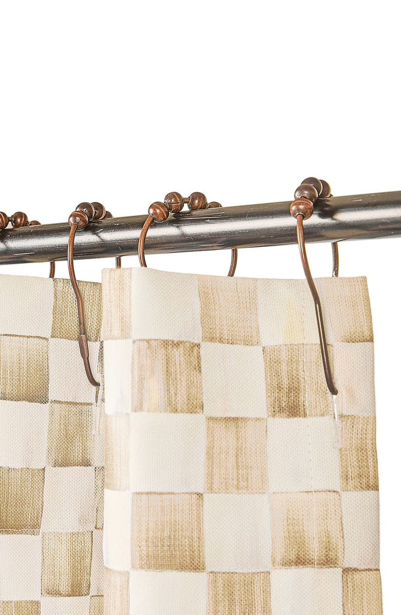 MACKENZIE CHILDS Mocha Check Shower Curtain, Alternate, color, Mocha