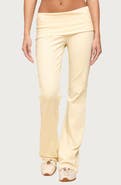 EDIKTED Ivanne Foldover Stretch Cotton Flare Pants
