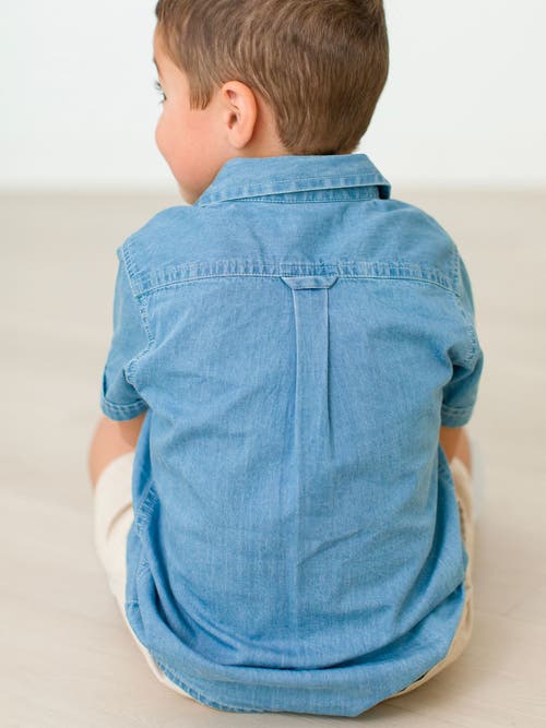 Rufflebutts Boys Denim Short Sleeve Button Down Shirt