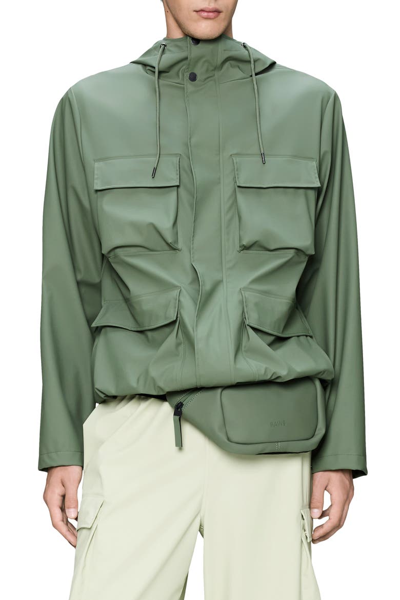 Waterproof Cargo Hooded Rain Jacket, Main, color, WELL