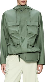 Rains Waterproof Cargo Hooded Rain Jacket