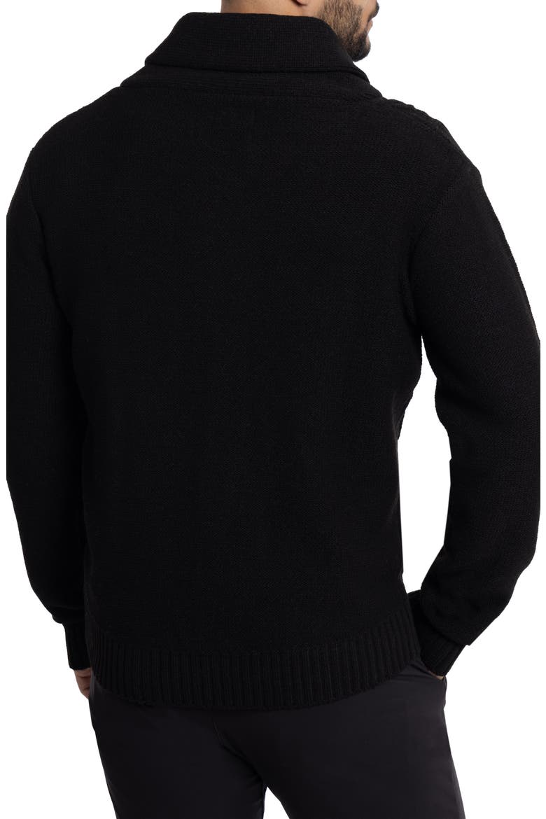 Cable Knit Button-Down Sweater, Alternate, color, BLACK
