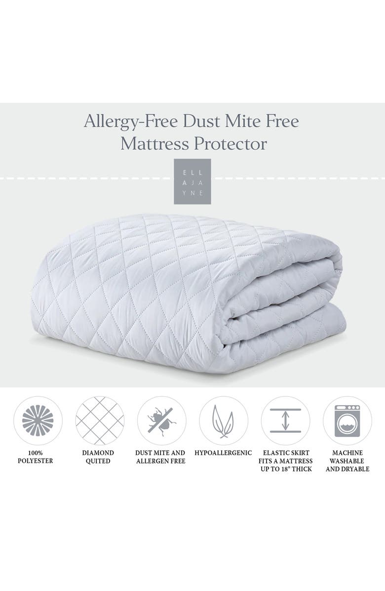 ELLA JAYNE HOME Allergy-Free Dust Mite Free Mattress Protector, Alternate, color, White