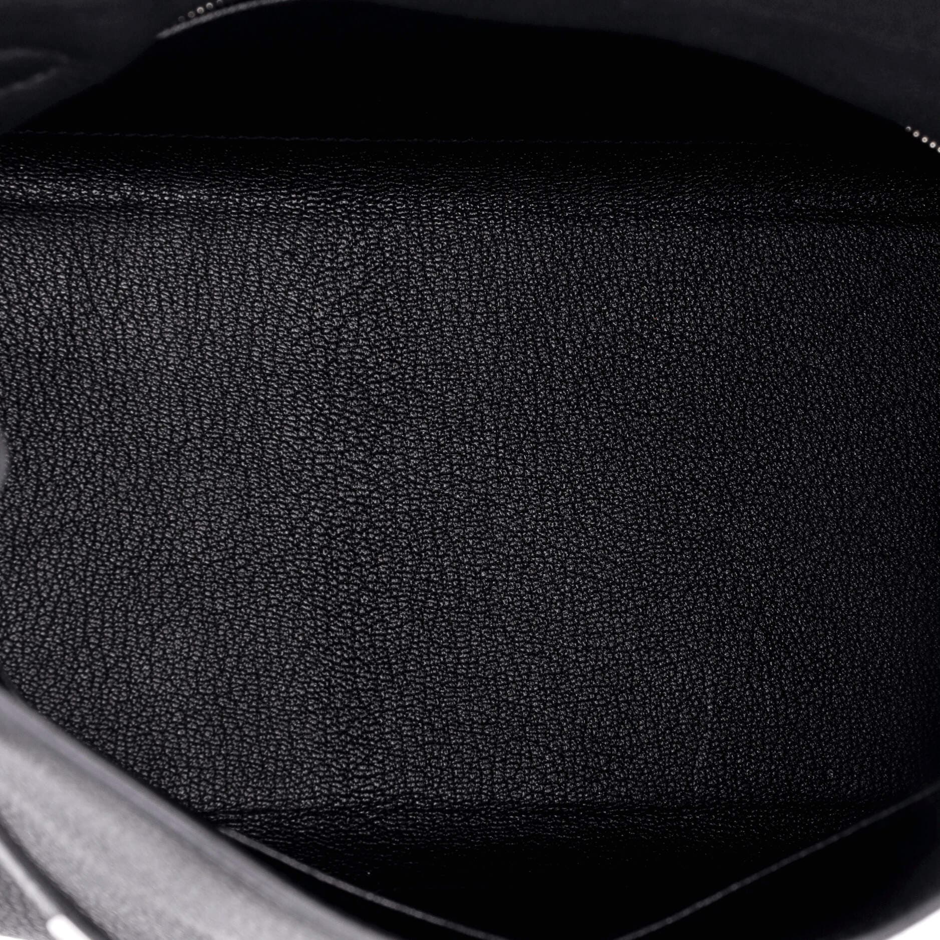 Pre-Owned Hermes Kelly Handbag Black Togo with Palladium Hardware 28, Alternate, color, Noir