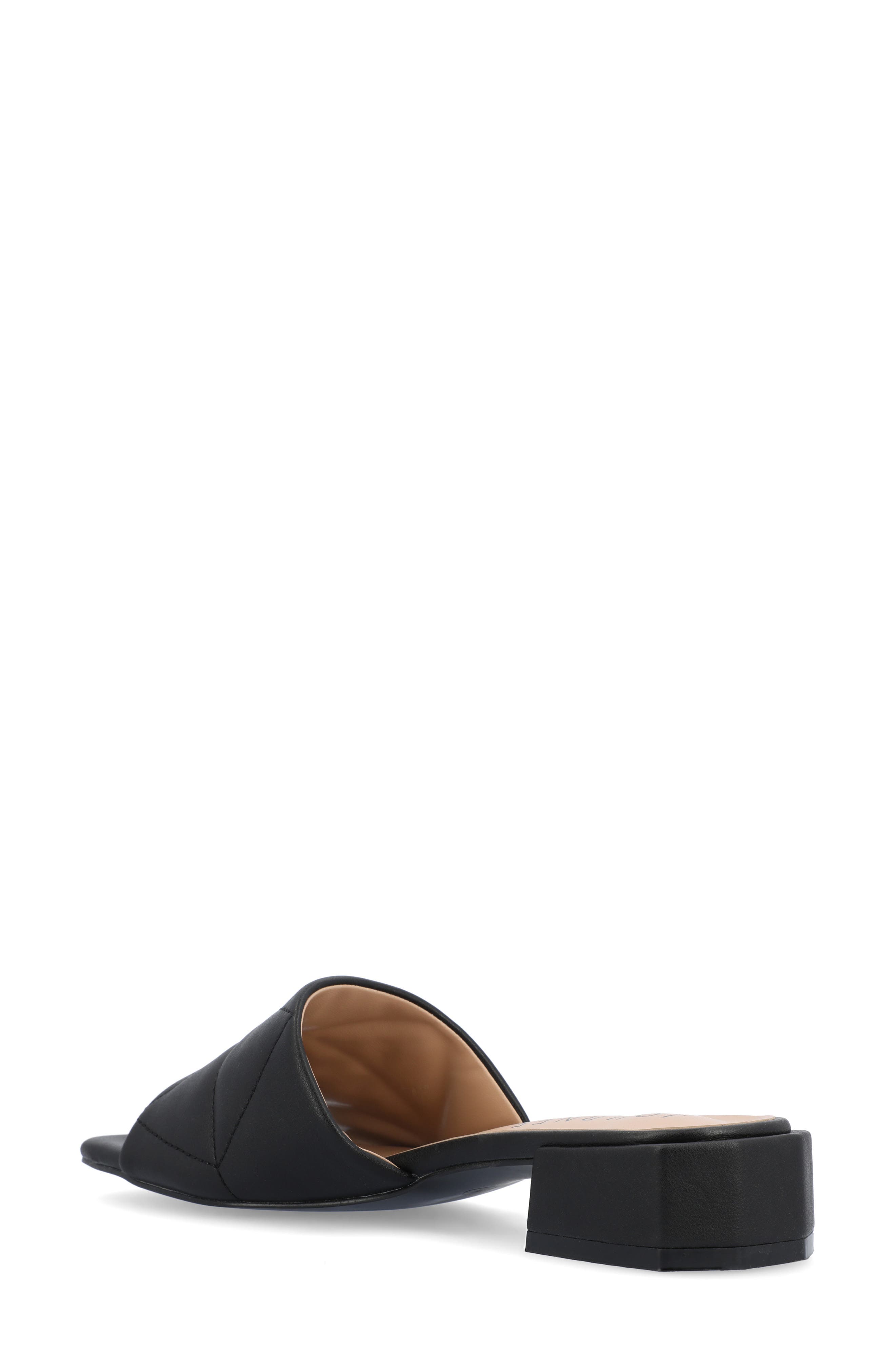 Elidia Quilted Slide Sandal, Alternate, color, BLACK