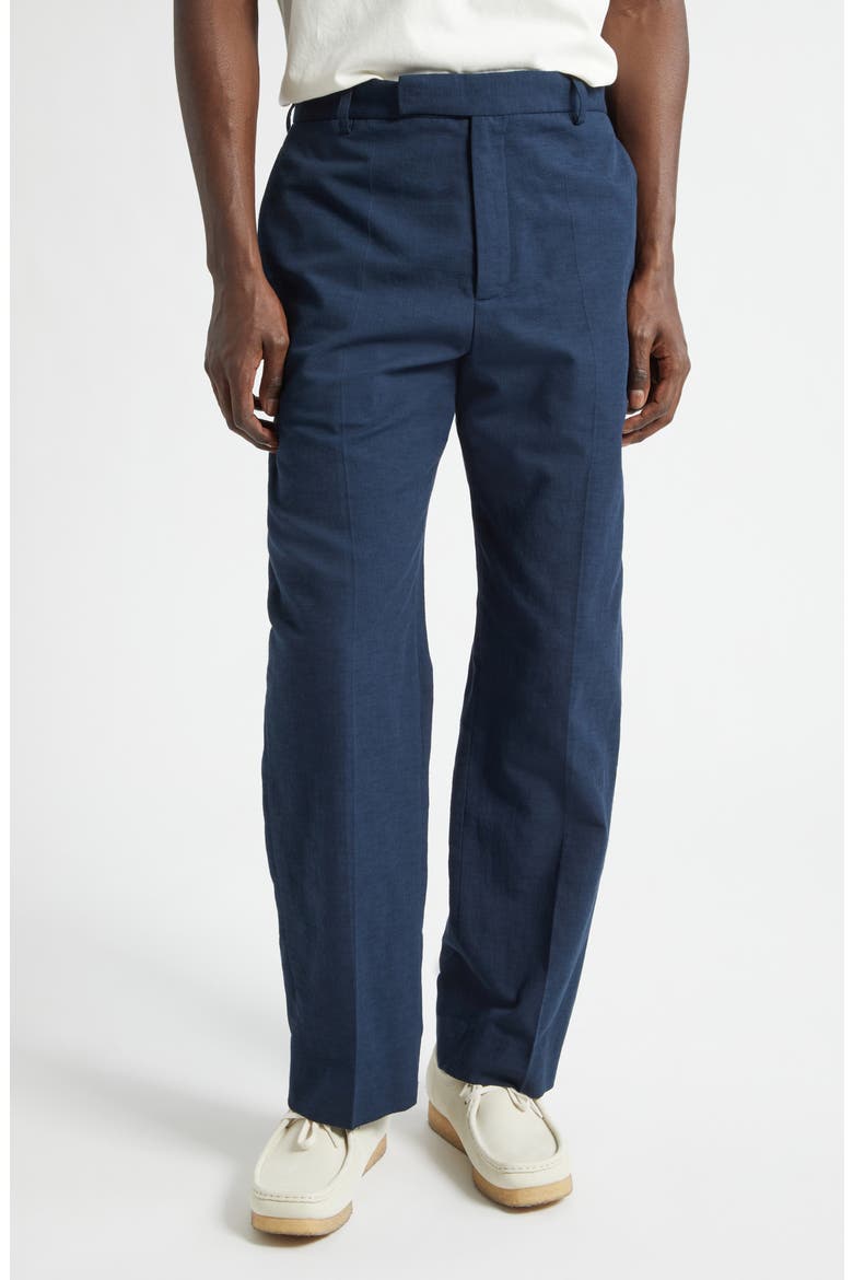 Cotton Trousers, Main, color, NAVY