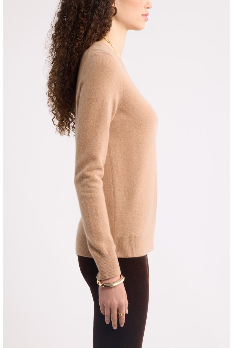 V-Neck Cashmere Sweater, Alternate, color, TAN FINCH