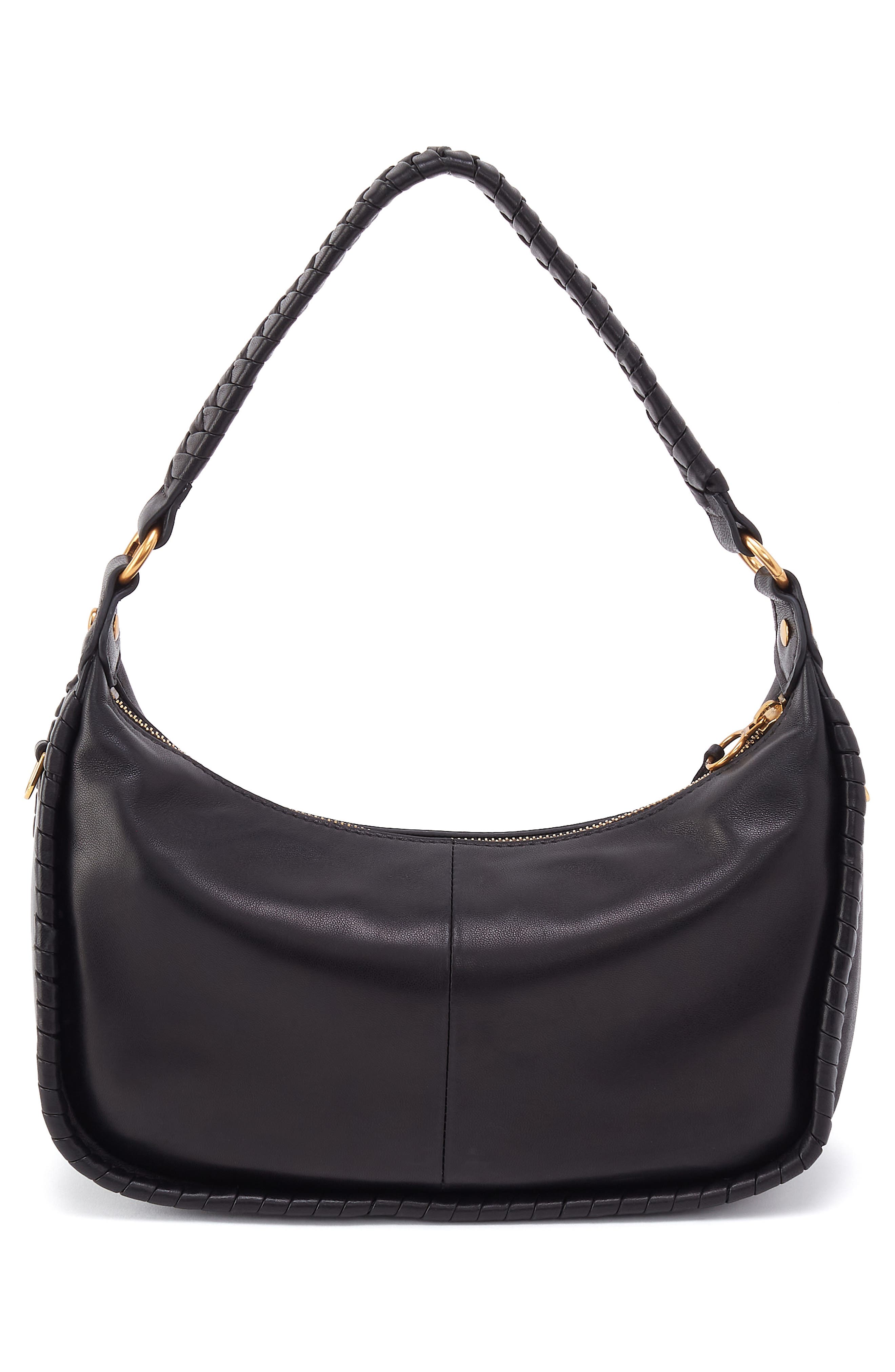 HOBO Mia Leather Crescent Hobo, Alternate, color, Black