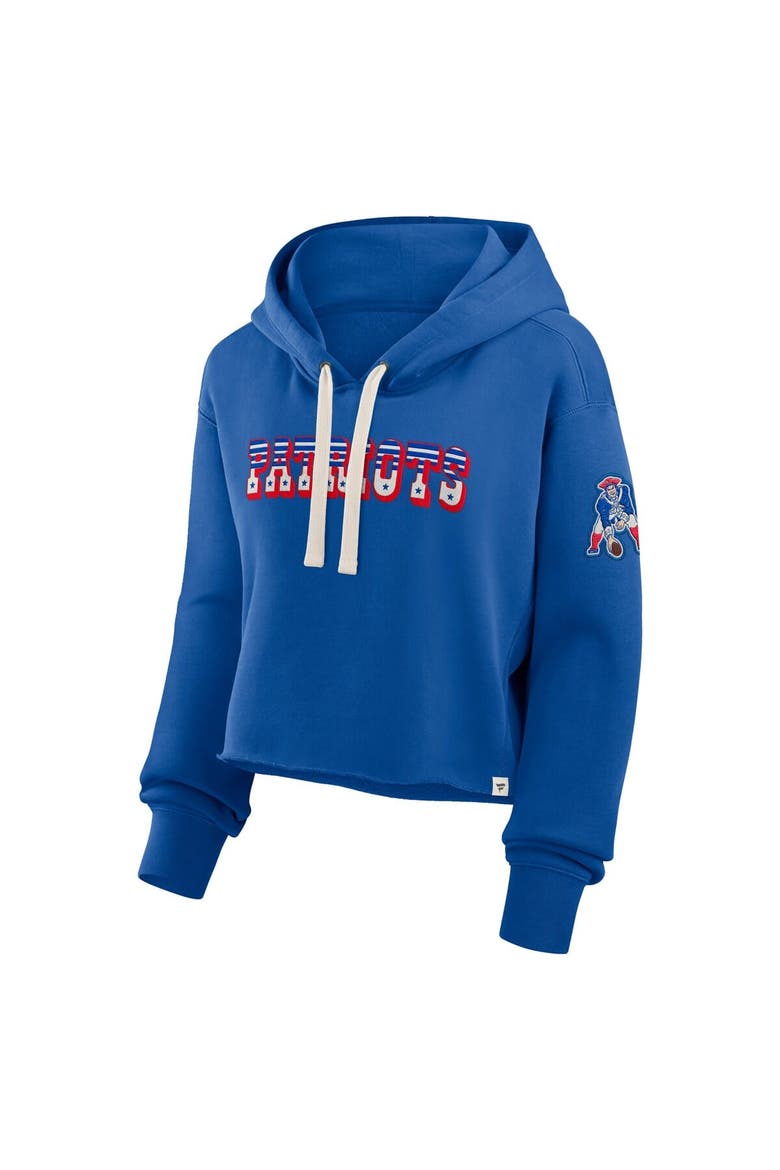 Women's Fanatics Royal New England Patriots Oversized Hometown Heritage Cropped Hoodie, Alternate, color, Royal