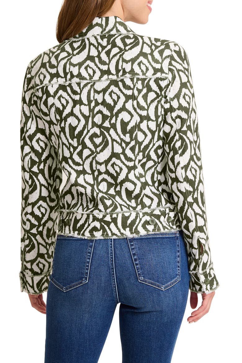Inlet Ikat Print Linen Jacket, Alternate, color, PALM VERDE