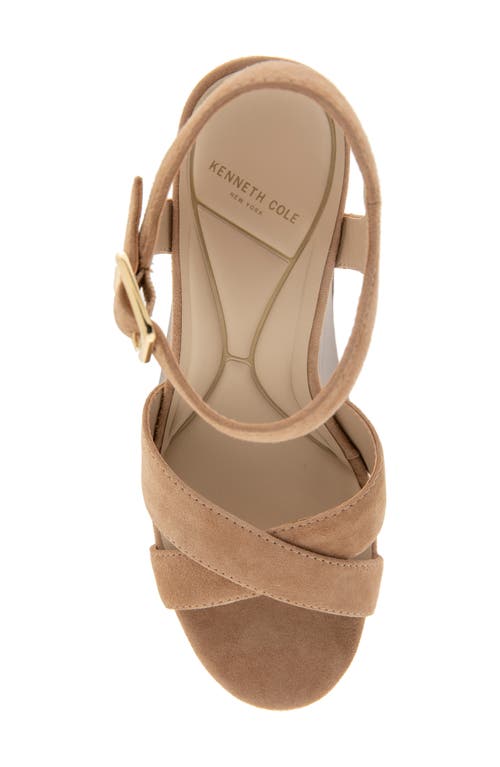 Kenneth Cole Taelyn Platform Wedge Sandal In Sesame Suede