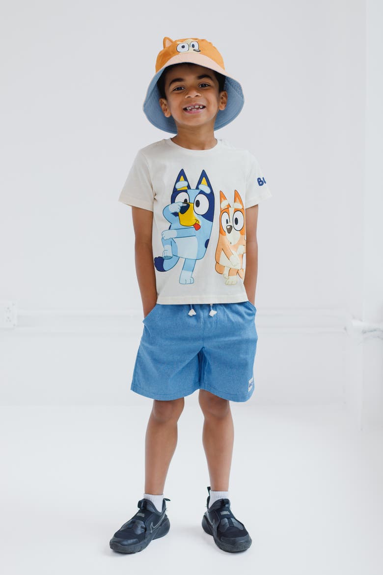 T-Shirt and Shorts Set, Alternate, color, Cream Bluey Bingo