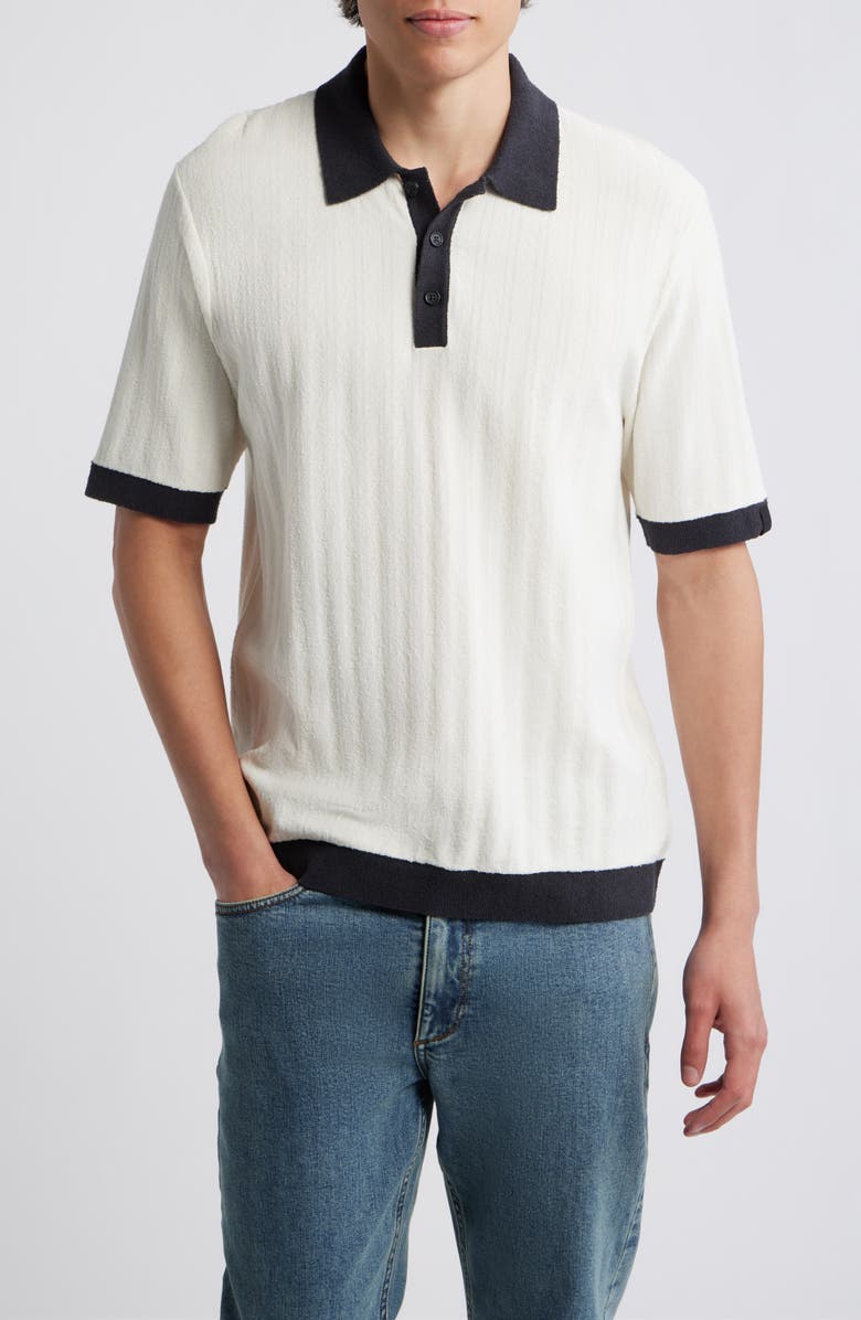 rag & bone Zuma Stripe Terry Cloth Polo, Main, color, 