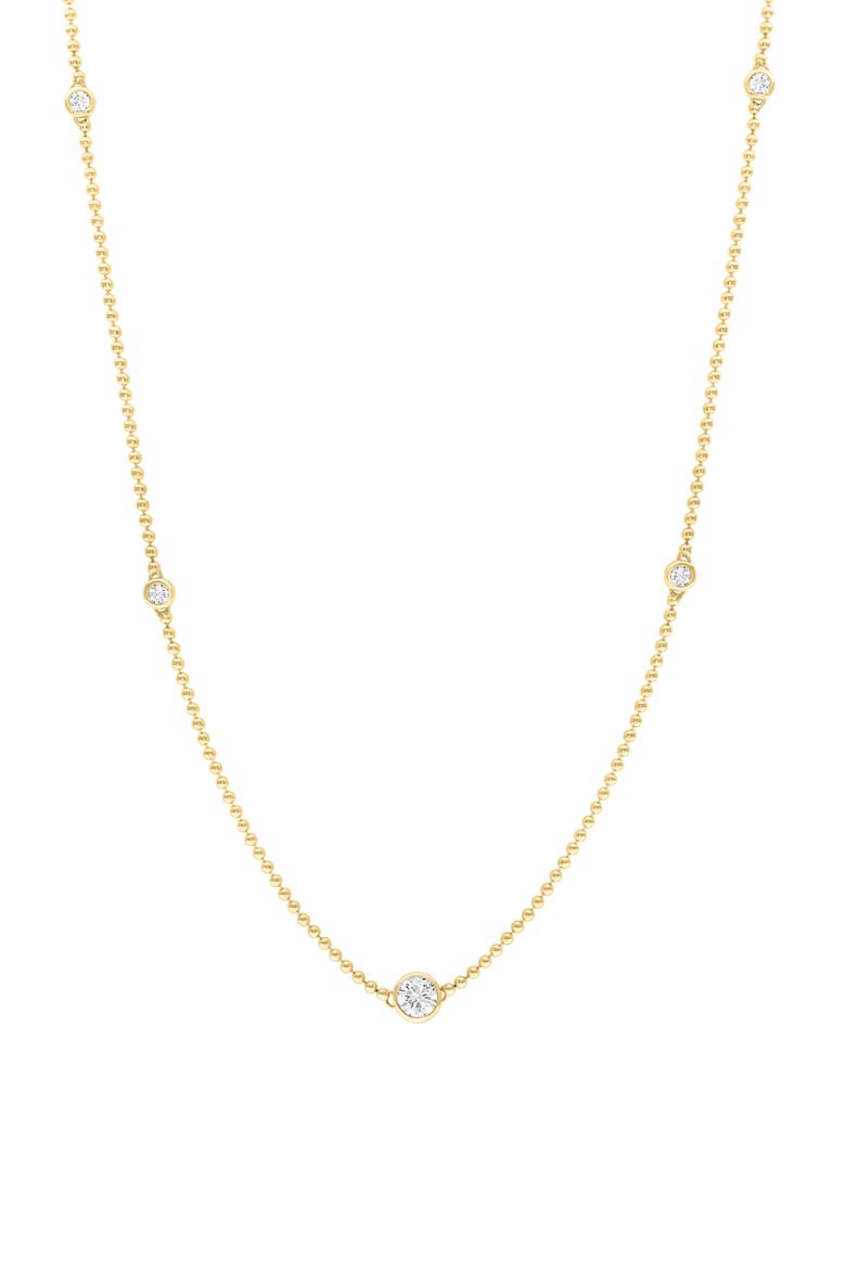 Lab-Grown Diamond Station Chain Necklace, Main, color, GOLD