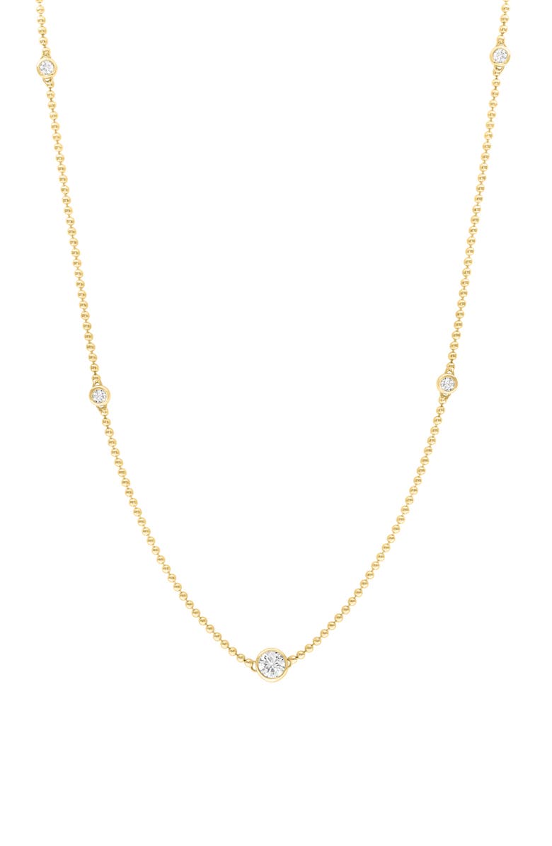 EFFY Lab-Grown Diamond Station Chain Necklace, Main, color, Gold