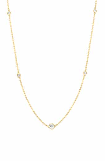 Lab-Grown Diamond Station Chain Necklace