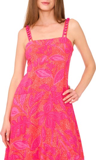 Floral Bead Strap Maxi Dress