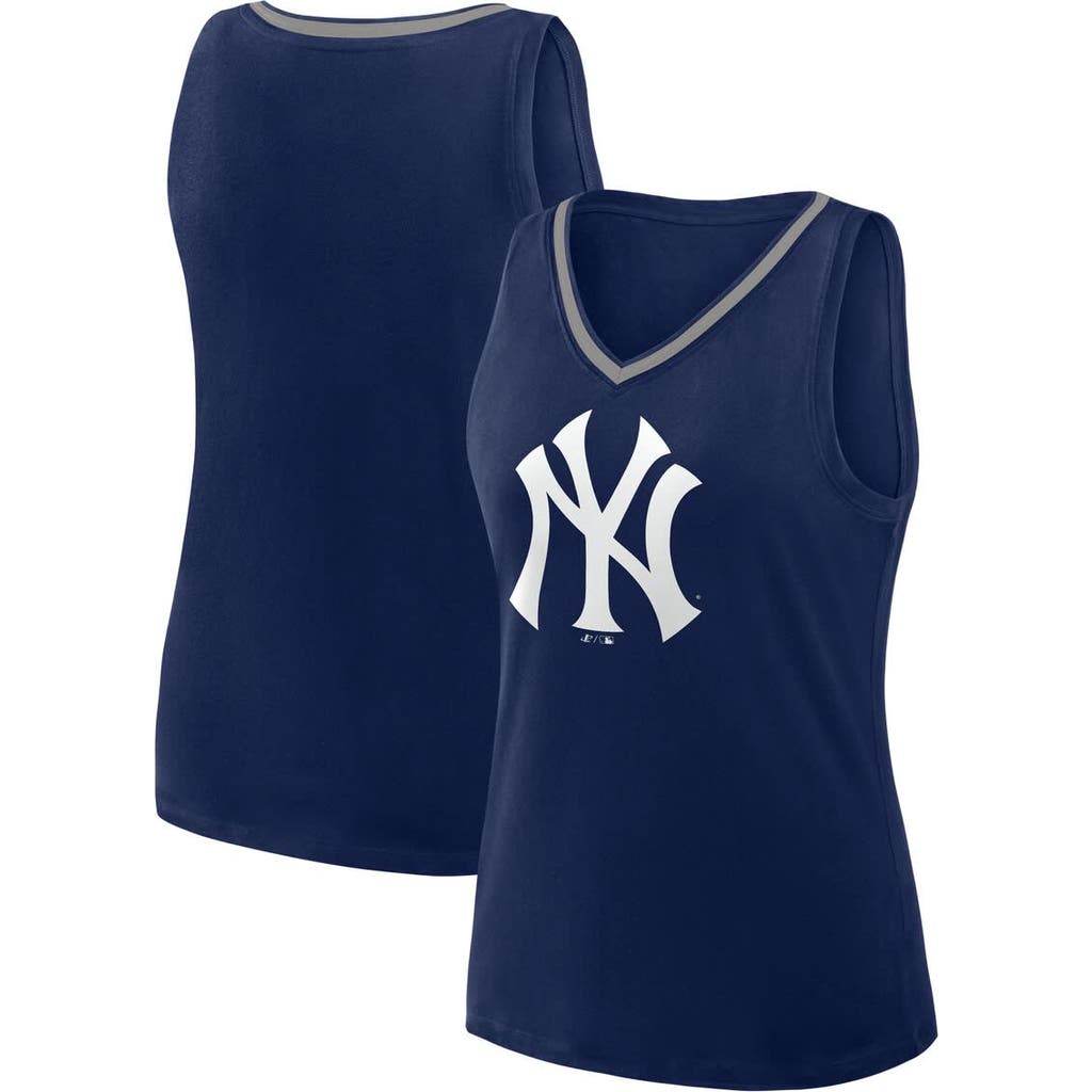 Profile Navy New York Yankees Plus Sized Stellar Win V-neck Tank Top