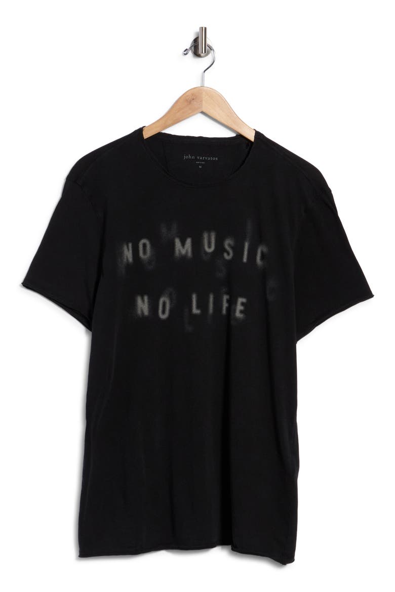 No Music No Life Organic Cotton T-Shirt, Main, color, BLACK