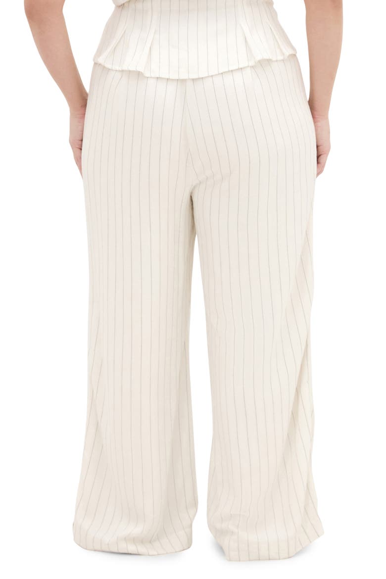 Eva Stripe Wide Leg Pants, Alternate, color, IVORY/ BLACK