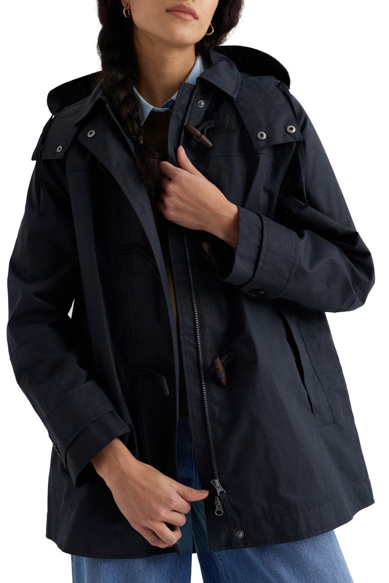 Sea Drift Waterproof Linen & Cotton Rain Coat, Main, color, INKWELL