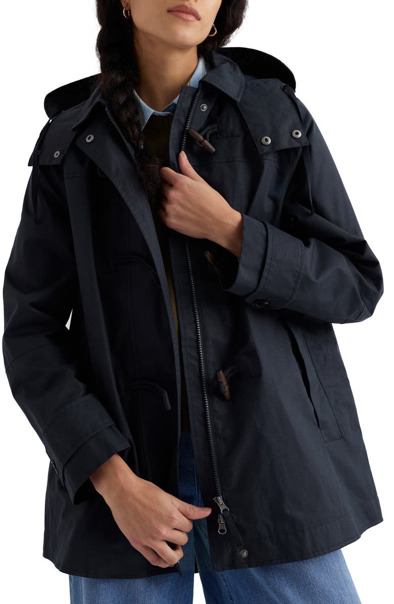 Seasalt Cornwall Sea Drift Waterproof Linen & Cotton Rain Coat, Main, color, Inkwell