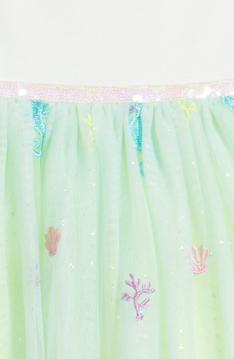 Zunie Kids' Sequin Embroidered Dress, Alternate, color, Ivory/ Mint