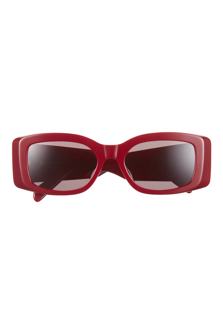 Triomphe 53mm Rectangular Sunglasses, Main, color, SHINY BORDEAUX / SMOKE