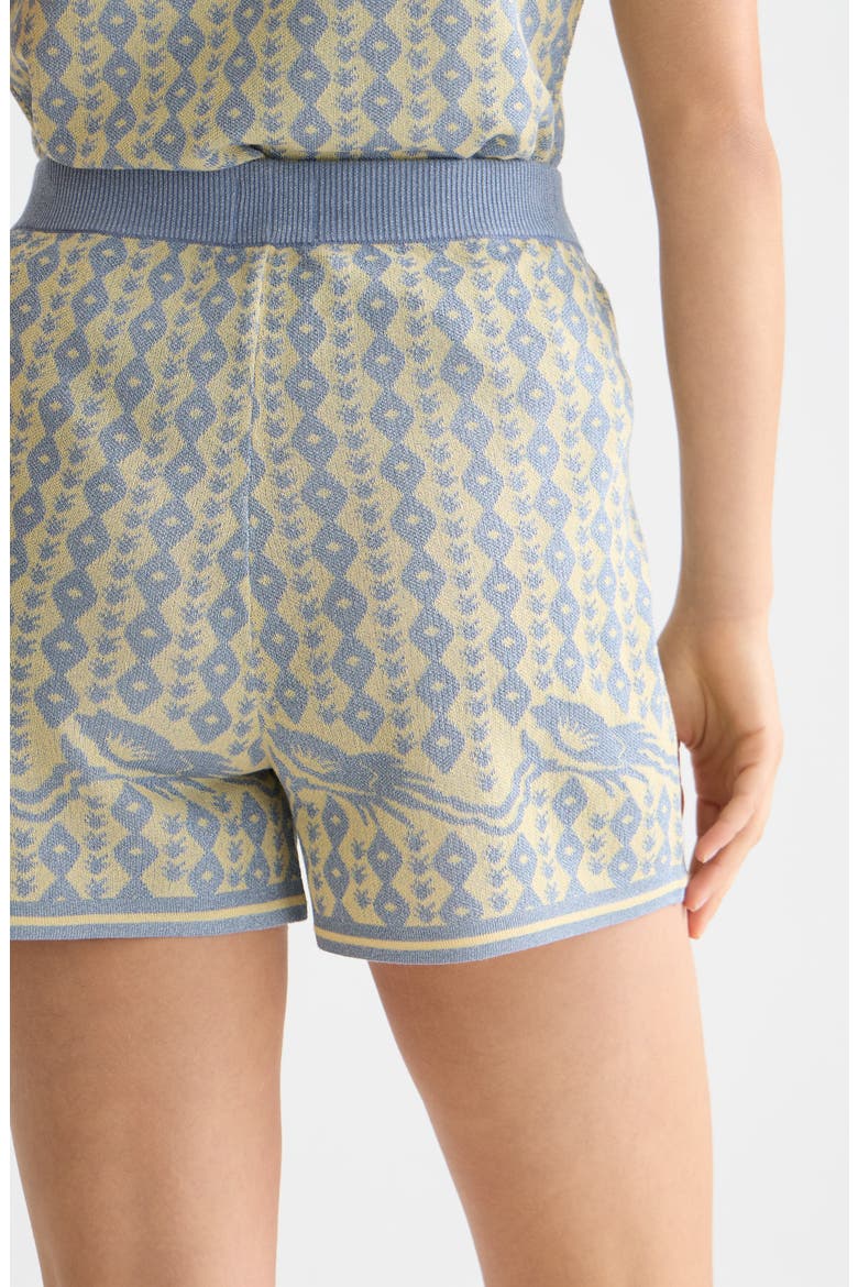 Jacquard Knit Shorts, Alternate, color, CACTUS STRIPE PLACED RAFFIA