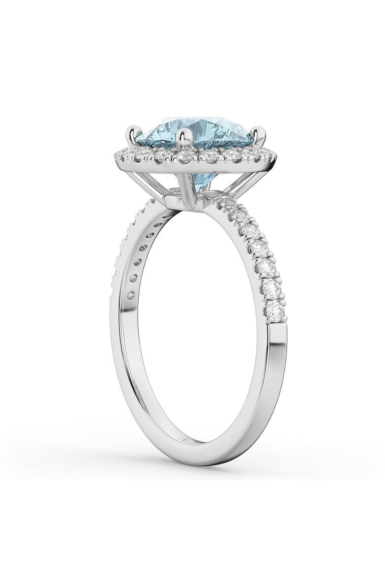 Halo Aquamarine & Diamond Engagement Ring 14K Gold, Alternate, color, 2.70ct/White Gold