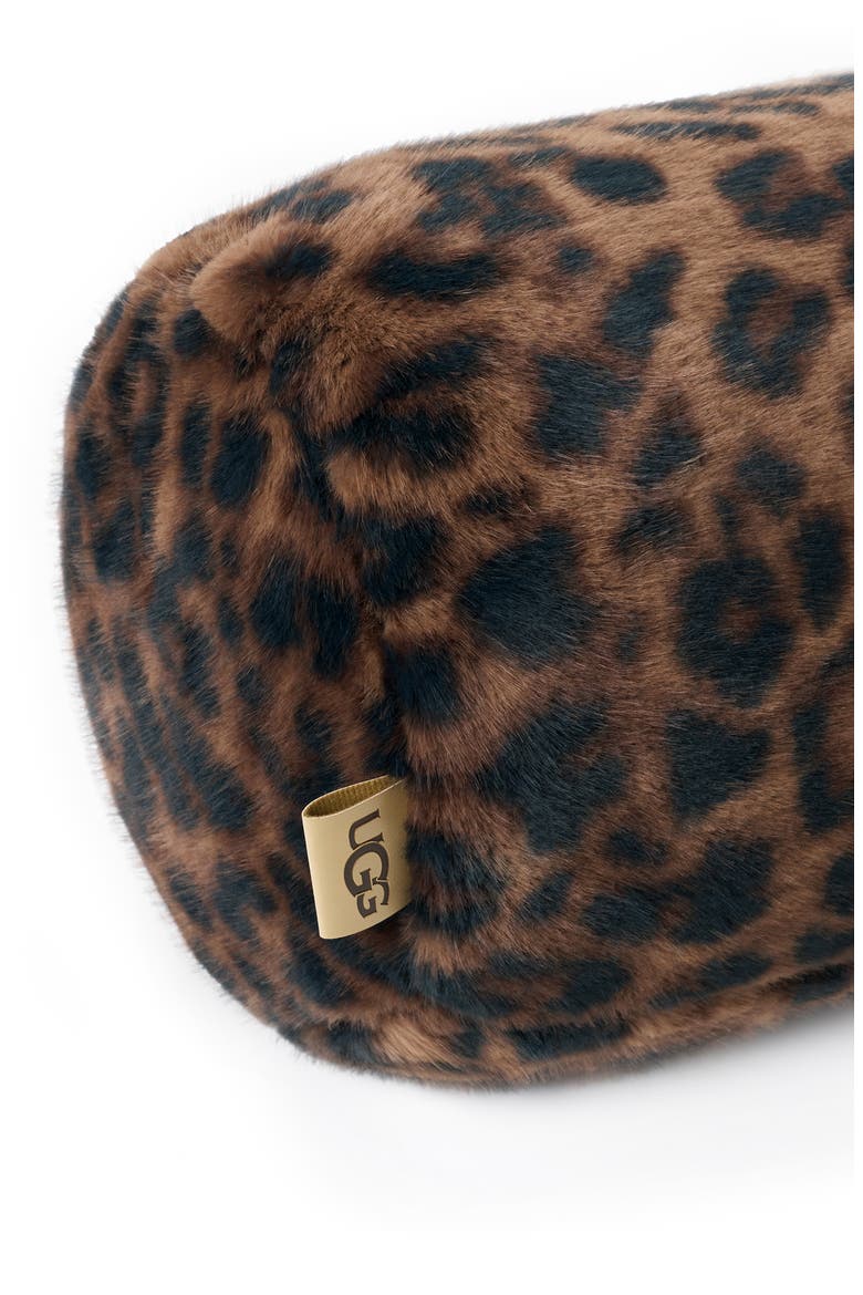 Everett Faux Fur Bolster Accent Pillow, Alternate, color, BLACK LEOPARD