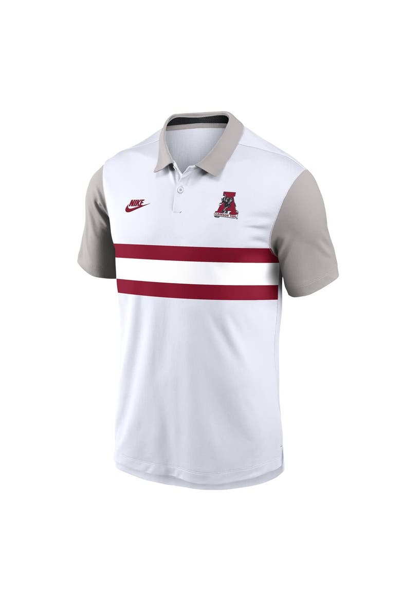 Men's Nike White/Gray Alabama Crimson Tide Athletic Prep Legacy Logo Vapor Performance Polo, Alternate, color, White