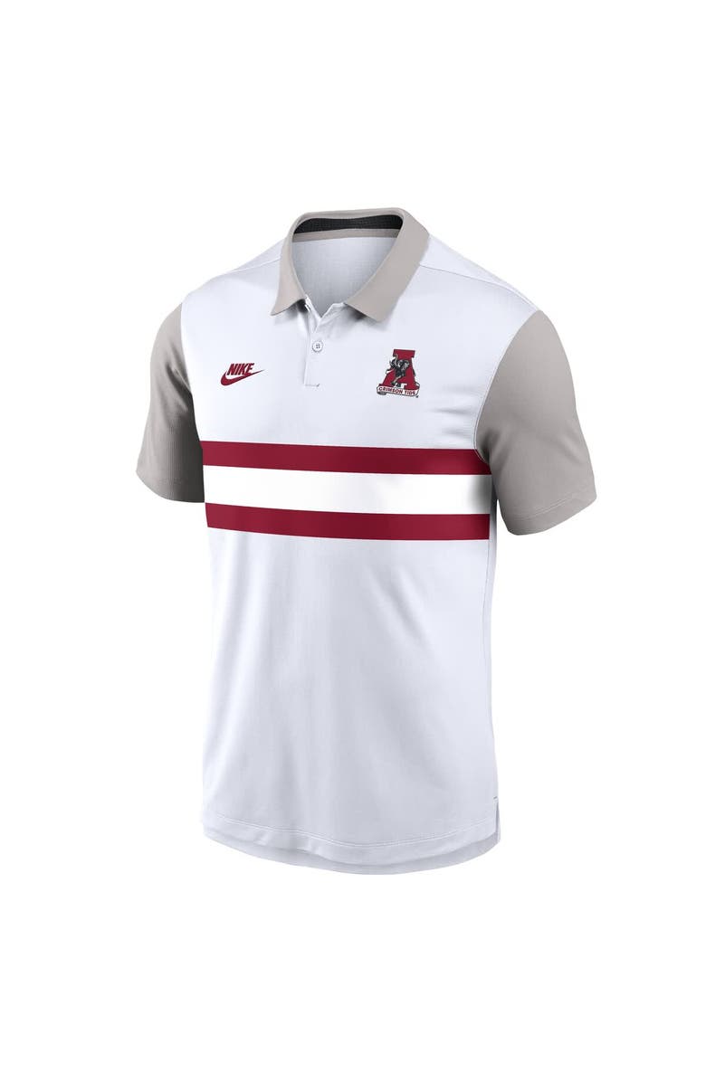 Nike Men's Nike White/Gray Alabama Crimson Tide Athletic Prep Legacy Logo Vapor Performance Polo, Alternate, color, White