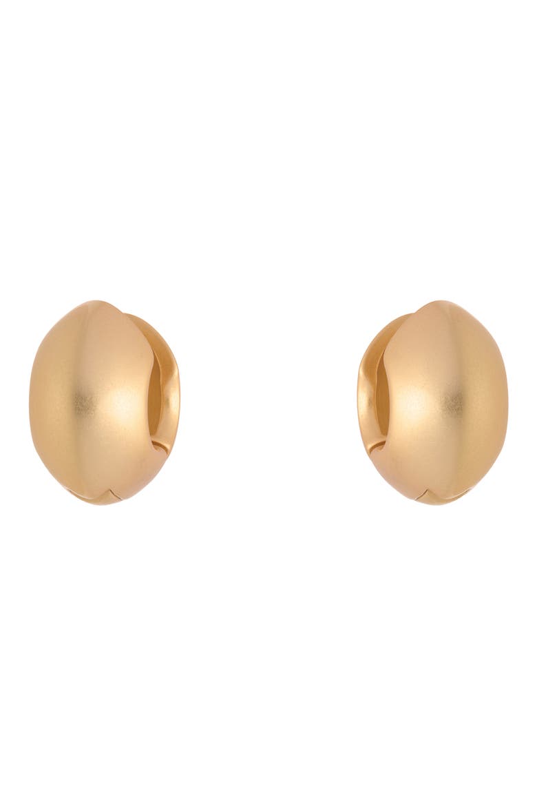 Posie Polished Contour Hinged Huggie Earrings, Alternate, color, GOLD TONE