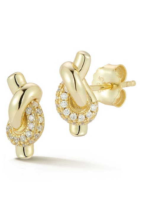 Love Knot Pavè Stud Earrings