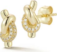 GLAZE JEWELRY Love Knot Pavè Stud Earrings