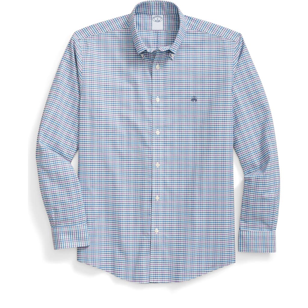 Brooks Brothers Regular Fit Check Plaid Cotton Button-down Oxford Shirt
