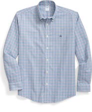 Brooks Brothers Regular Fit Check Plaid Cotton Button-Down Oxford Shirt