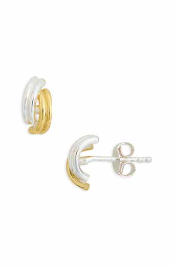ARGENTO VIVO Two-Tone Crossover Stud Earrings