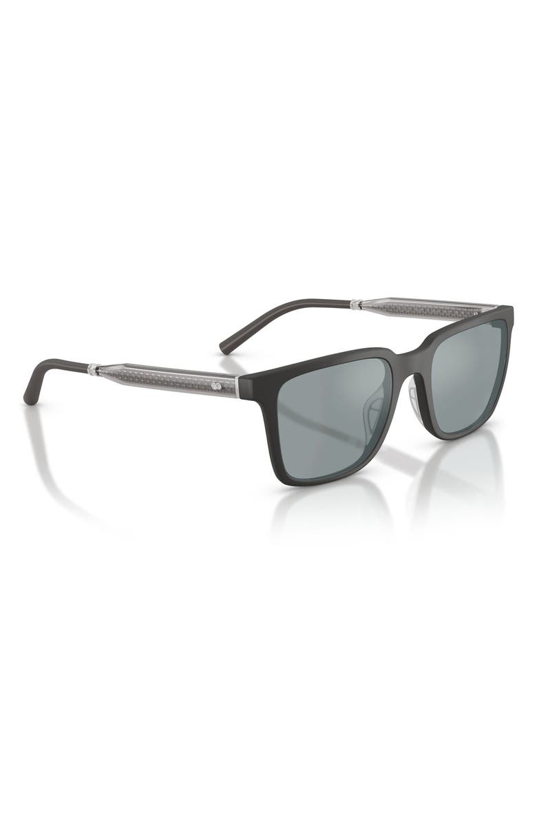 Oliver Peoples x Roger Federer Mr. Federer 52mm Polarized Rectangular Sunglasses, Alternate, color, Anthracite / Grey Polar Mirror