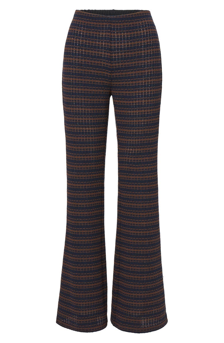 Veronica Beard Yadira Stripe Kick Flare Pants, Alternate, color, Navy Dark Umber Multi