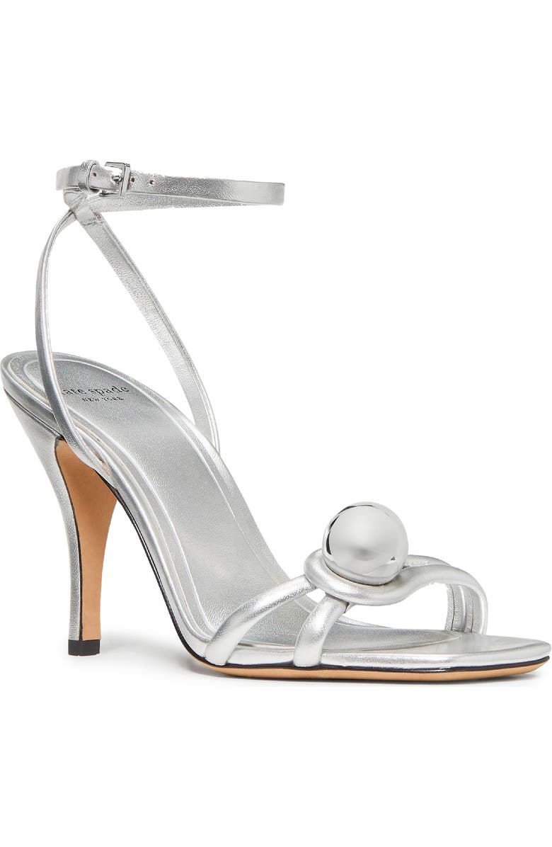 Kate Spade New York harmony ankle strap sandal, Main, color, Silver
