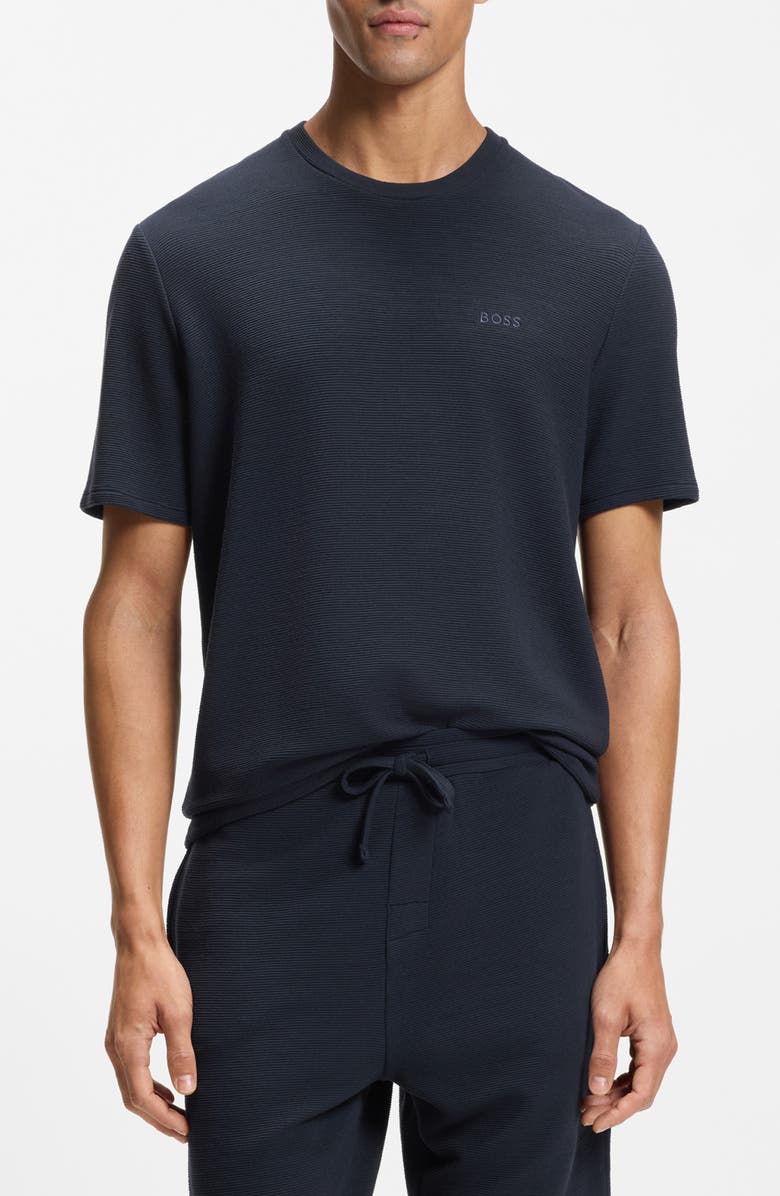 BOSS Rib Lounge T-Shirt, Main, color, Dark Blue