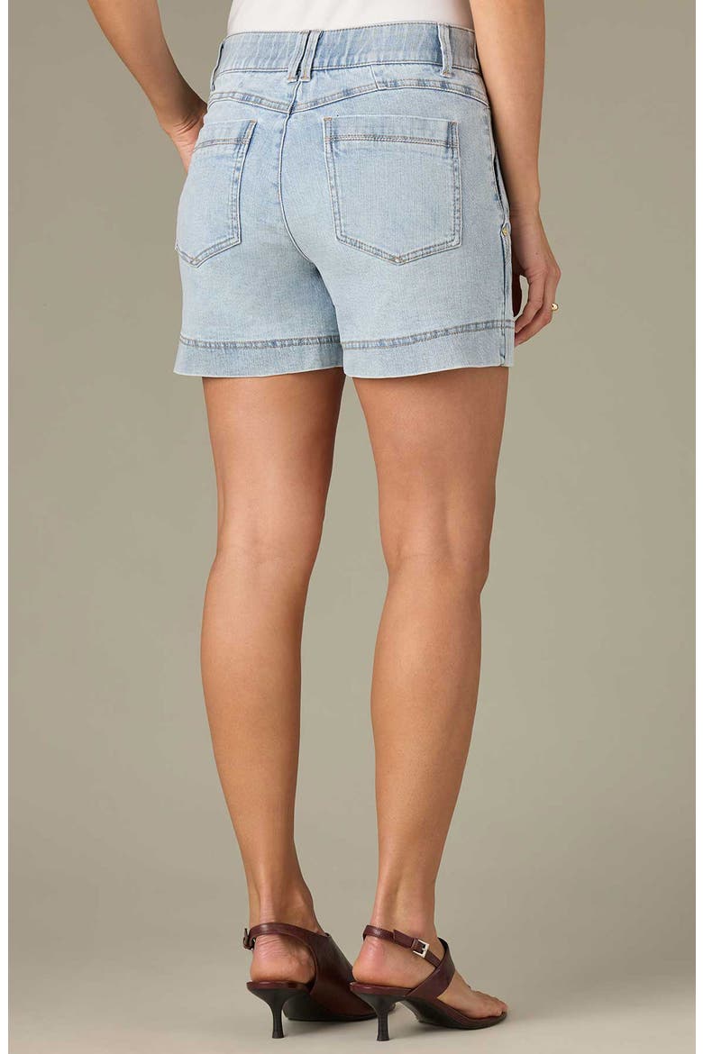 V-Yoke High Waist Denim Shorts, Alternate, color, LIGHT BLUE VINTAGE
