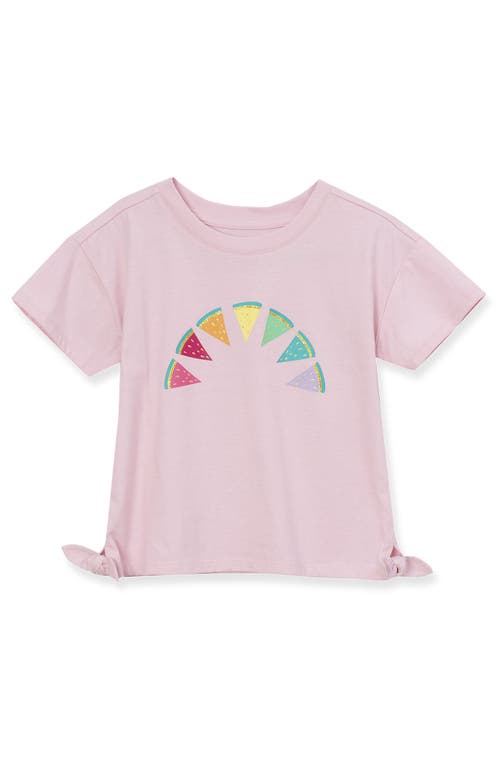 LANDS' END LANDS' END GIRLS SHORT SLEEVE SIDE TIE GRAPHIC TEE