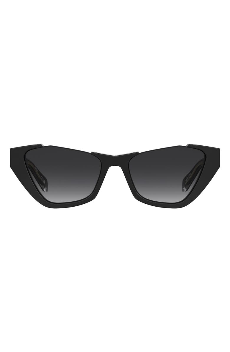 Moschino 53mm Cat Eye Sunglasses, Main, color, Black/ Dark Grey