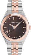 FERRAGAMO Vega New Two-Tone Diamond Bracelet Watch, 40mm