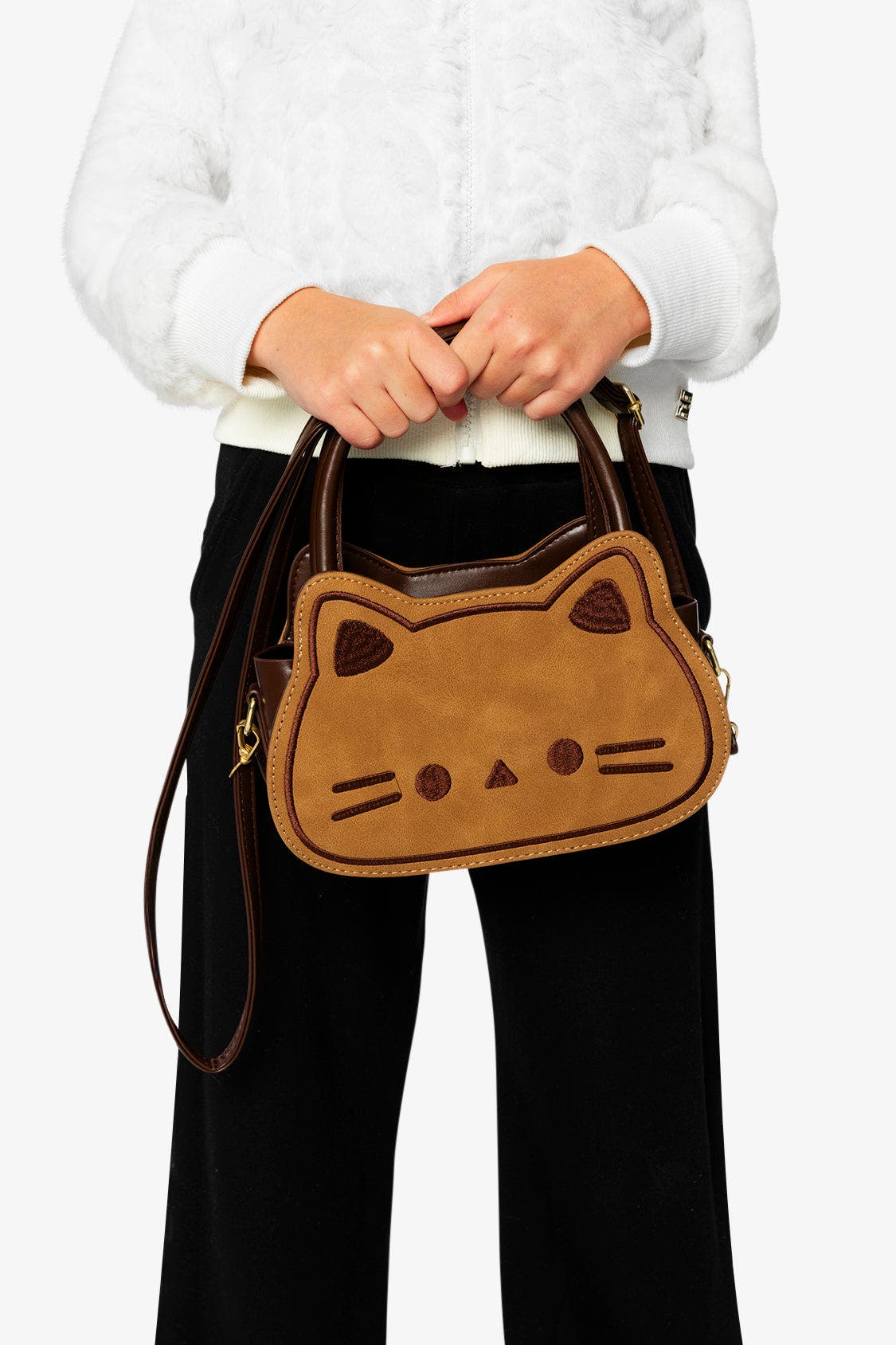 Cat Ear Top Handle Adjustable Strap Bag, Alternate, color, Beige