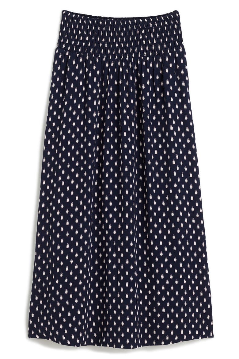 Shibori Dot Smocked Midi Skirt, Alternate, color, SHIBORI DOT WITH PINK