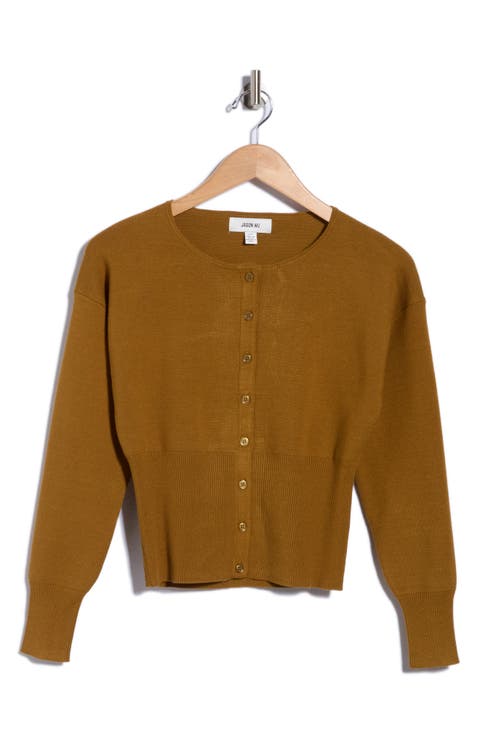 Crewneck Button Front Cardigan